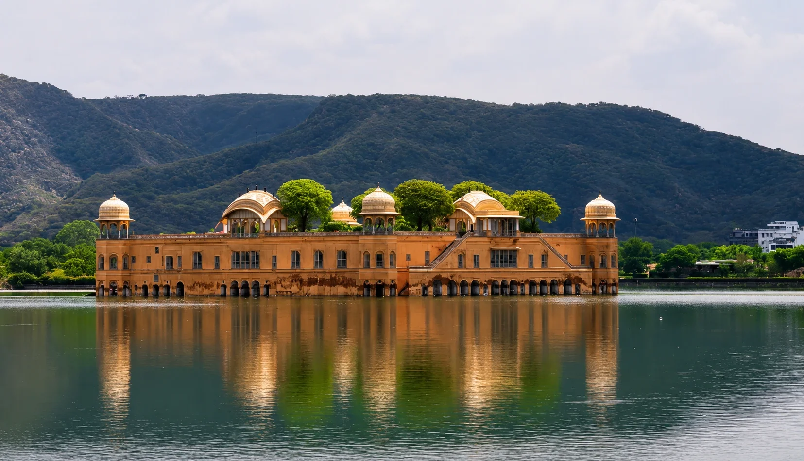Jal Mahal reflected in Man Sagar Lake in Jaipur